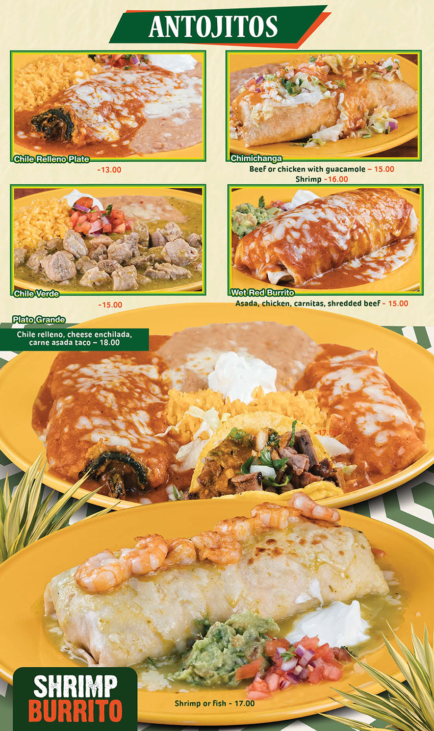 Las Margaritas - Menu